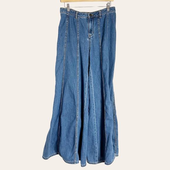 Free People Rare Vintage Super Wide Leg Jeans Size 6 - Picture 5 of 11
